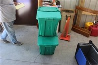 2 Green recycling boxes