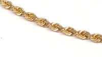 18K Yellow Gold Twisted Rope Necklace (18" Long)
