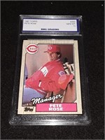 Pete Rose 1987 Topps GEM MT 10 Reds Manager