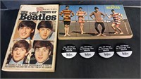 Beatles Lot 2 books from 60s & 4 buttons