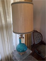 Vintage Blue Glass Lamp