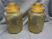 2 Amber cannisters