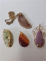 Lot of Pendants to Include Glass, Stone, Shell w
