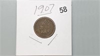 1907 Indian Head Cent rd1058
