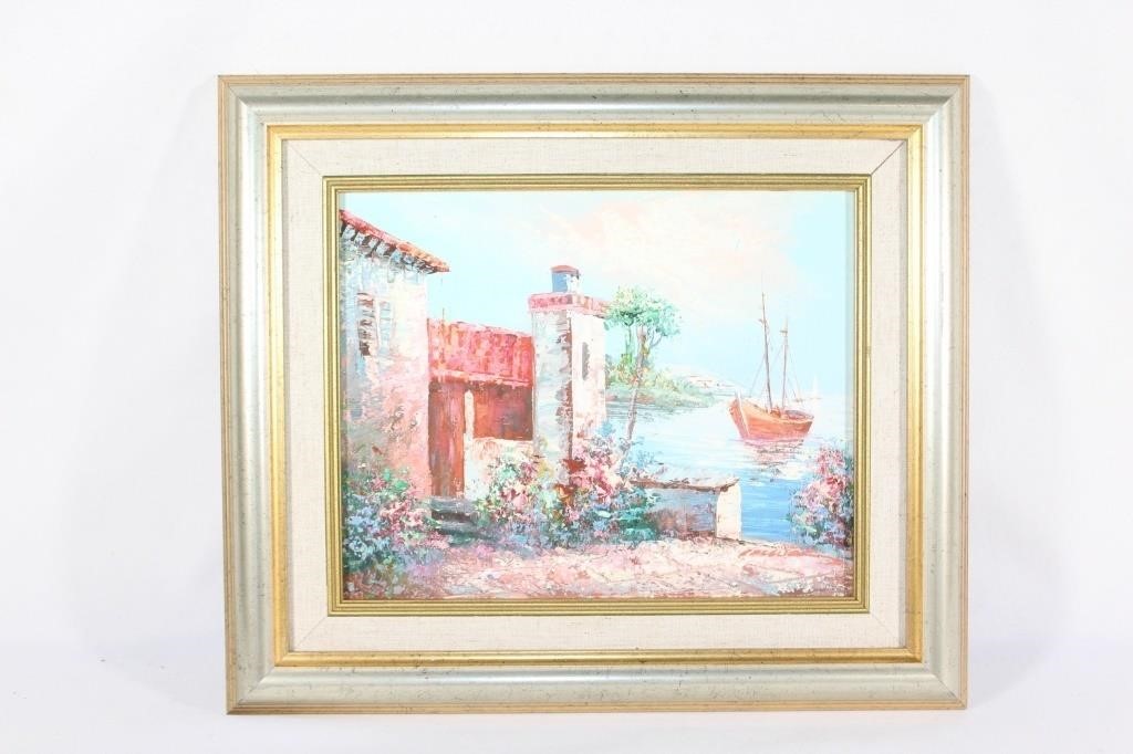 Framed OIB Mediterranean Scene