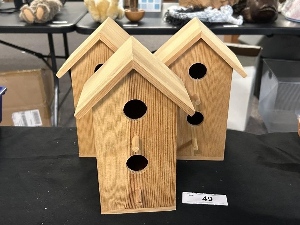 Three New Bird Houses Ready For Painting