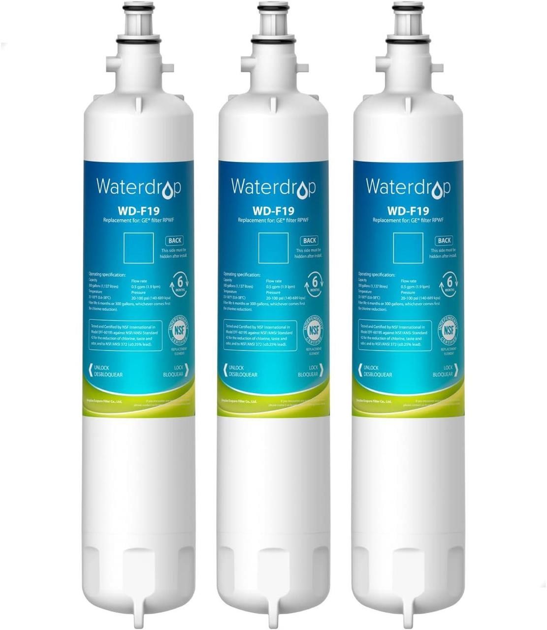 Waterdrop RPWF Fridge Water Filter, 3pk