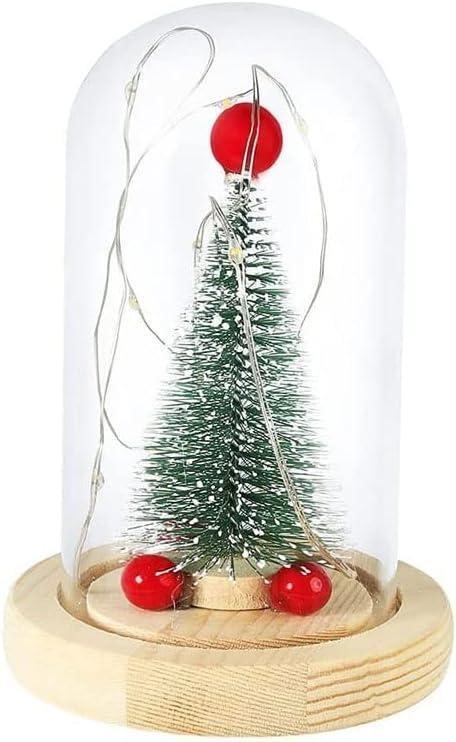 LED Mini Xmas Tree in Glass Dome