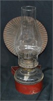 Antique Oil Lamp With Reflector