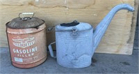 Vintage Eagle 5gal Gas Can & Vintage Watering Can