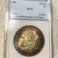 1885 Morgan Silver Dollar NNC - MS65