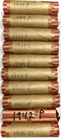 (10) Rolls 1940's Wheat Cent Penny Lot
