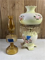 Vintage lantern and bedside lamp
