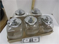 5 - glass canisters with lids