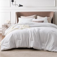 Bedsure Queen Comforter Set Kids - Grayish White