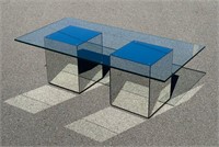Mid Century Mirrored Base Coffee Table
