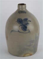 H. SCHULER PARIS ONT. BLUE FLOWER CROCK