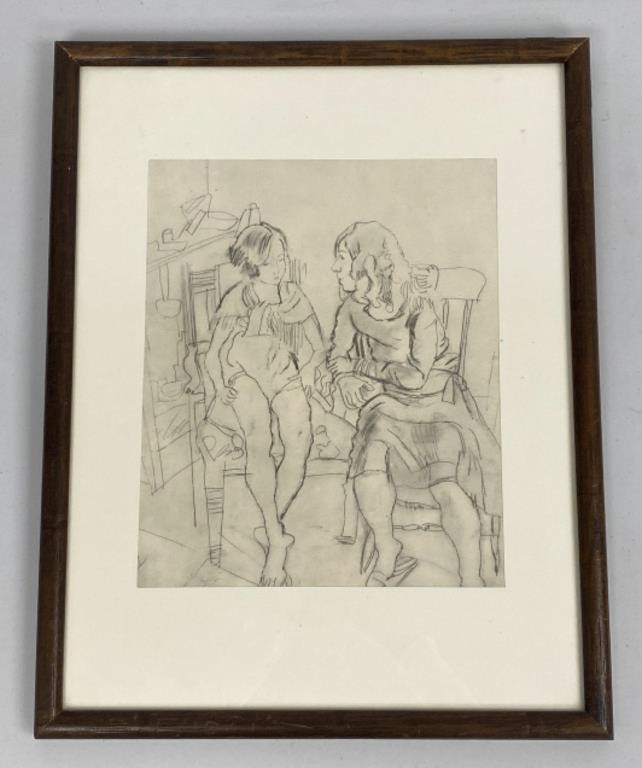 Jules Pascin, Two Seated Women, Offset Litho