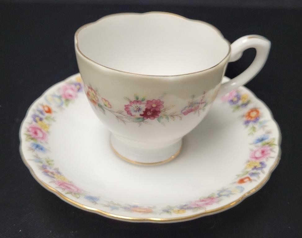 Cherry China Japan Demitasse Cup & Saucer