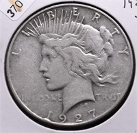 1927 S PEACE DOLLAR VF