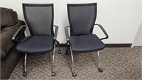 2 Rolling Chairs w/ Mesh Back