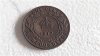 1917 Newfoundland 1 Cent Coin