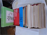 box of miscellaneous cards and envelopes