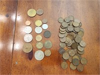 Estate lot of foreign coins and pennies