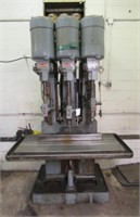 Allen 3-head drill press with 60" wide bed plate