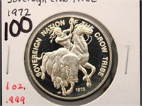 1972 SOVEREIGN NATION THE CROW TRIBE SILVER ROUND