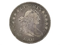 1805 Draped Bust Half Dollar, 5 over 4