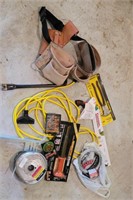 Ext cord, fence pliers, tool belt, etc.