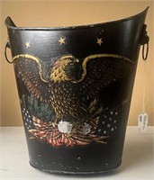 American Eagle Tin Waste Basket