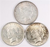 Lot of 3: Peace Dollars