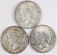 Lot of 3: Peace Dollars