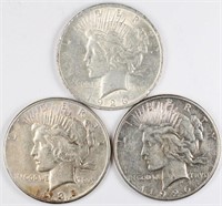 Lot of 3: Peace Dollars