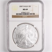 2007 Silver Eagle NGC MS69