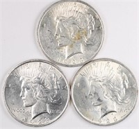 Lot of 3: Peace Dollars