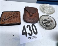 Ashtrays, Leather Wallet & Pouch