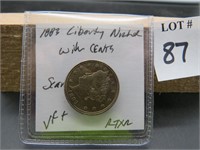 1883 V Nickel w/ "cents"