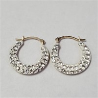 $400 10K  Crystal Hoop Earrings
