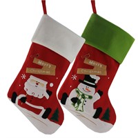 WEWILL Classic Christmas Stockings Set of 2 Santa,