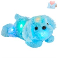 WEWILL 10'' Light up Blue Puppy Dog LED Stuffed An