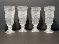 4 Fostoria American Round Footed Glasses