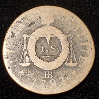 1793-BB France 1 Sol - Bronze