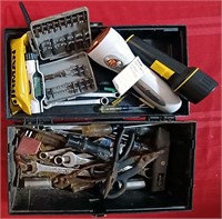 TOOL BOX Filled MIXED HAND TOOLS & FLASHLIGHTS