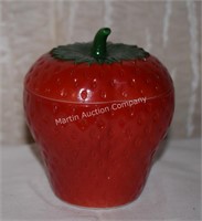 (S1) 4" Glass Covered Strawberry Dish