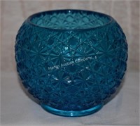 (S1) 3.5" Blue Daisy & Button Rose Bowl