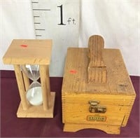 Hour Glass Timer, Vintage Shoeshine Kit