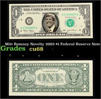 Mitt Romney Novelty 2003 $1 Federal Reserve Note $